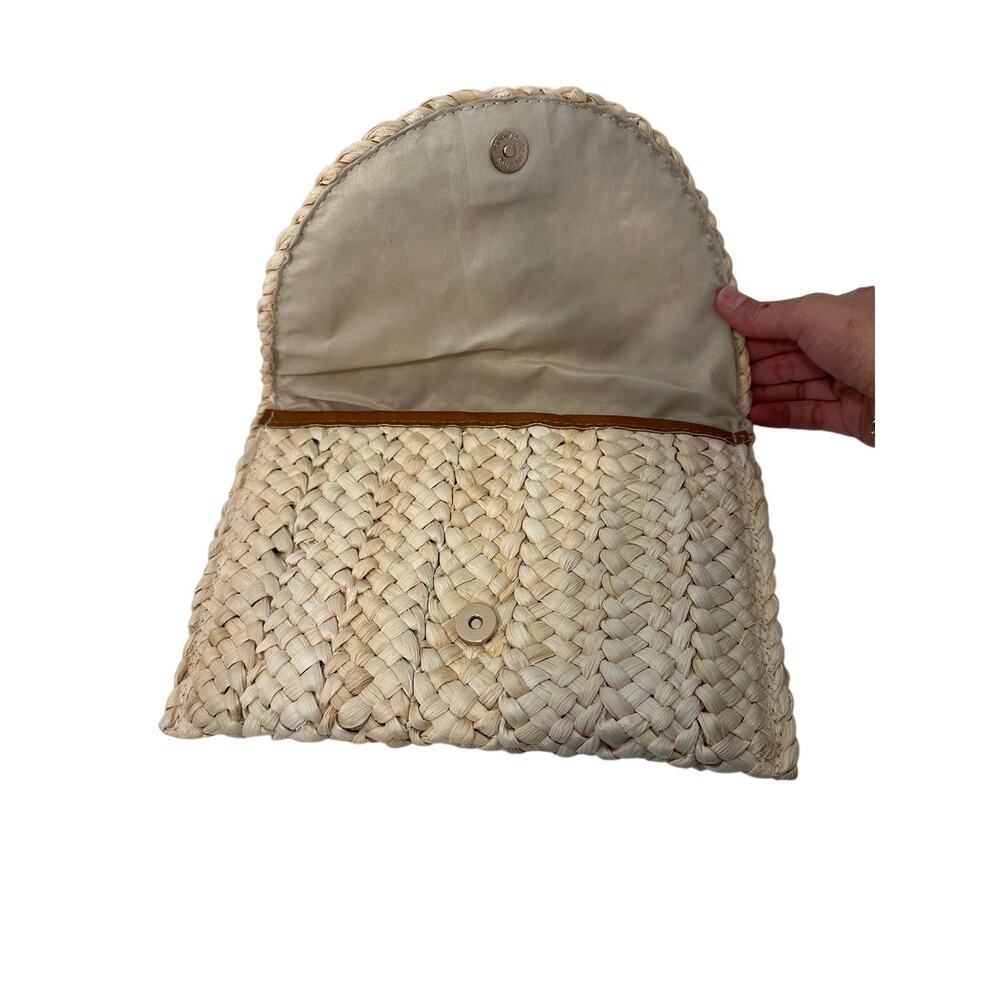 Shiraleah Simonetta Natural Woven Corn Husk Clutch Bag NWT - Picture 4 of 7